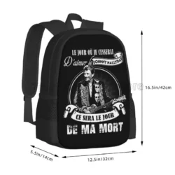 Custom Johnny Hallyday Print Travel Backpack Unisex Casual Shoulder Bags Waterproof School Bookbag College Student Daypack - Image 2