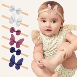 1 Pcs Baby Girl Infant Hair Accessory Clothes Newborn Headwrap Toddler Cover Cute Headwear Butterfly Princess Headband Hair Band
