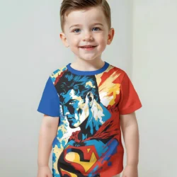 S-Supermans 3D Print Baby Clothing 5 to 14 Years Male Outdoor Clothes for Children Boy Girl Child T-Shirt Top Shirts
